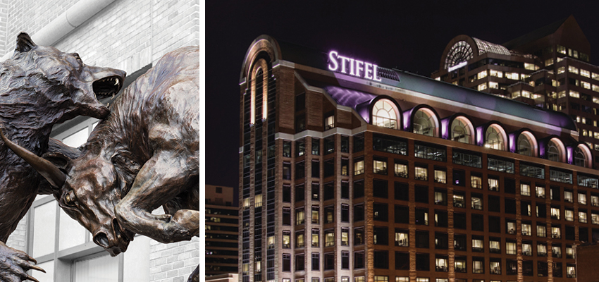 Stifel Headquarter Building at night located in St. Louis, Missouri.